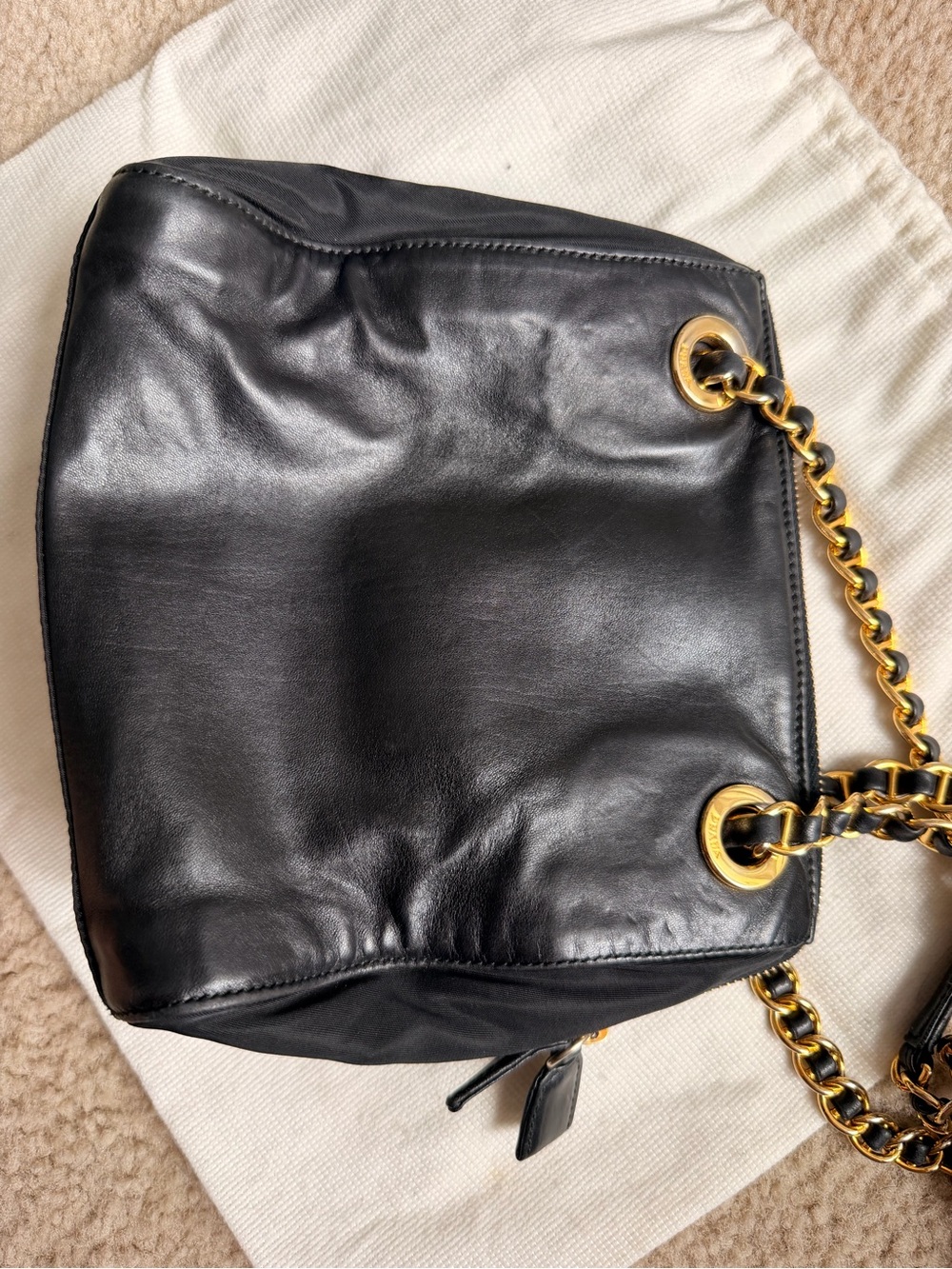 vintage Prada soft nappa leather chain shoulder bag - Picture 13 of 14
